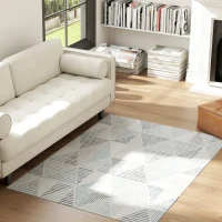 HOMCOM Modern Area Rug, Geometric Pattern Non-Slip Washable Rug, Soft Floor Carpet for Living Room, Bedroom, Dining Room, Home Office, 170 x 120 cm, Multi-Coloured(m-2)