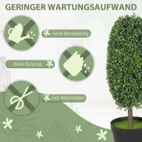 HOMCOM 2er-Set künstliche Pflanzen, UV-beständige Kunstbäume im Topf, Kunststoff, Zement, Grün(m-6)