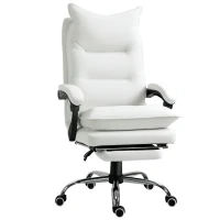 Vinsetto Fauteuil de bureau, chaise bureau ergonomique avec dossier inclinable, hauteur réglable, 66 x 72 x 130 cm, blanc(m-11)