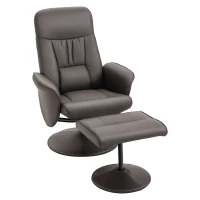 HOMCOM Sillón de Relax con Reposapiés Respaldo Reclinable hasta 145° para Salón Dormitorio Oficina 76x81x101 cm Marrón(m-10)