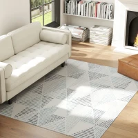 HOMCOM Modern Area Rug, Geometric Pattern Non-Slip Washable Rug, Soft Floor Carpet for Living Room, Bedroom, Dining Room, Home Office, 230 x 160 cm, Multi-Coloured(m-2)