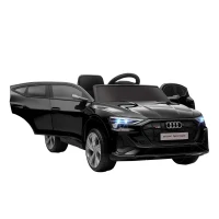 HOMCOM Voiture électrique enfants sous Licence Audi e-tron Sportback, véhicule électrique 12V Max. 5 Km/h avec télécommande 2,4G, phares LED, musique, klaxon, port USB, MP3, noir(m-1)