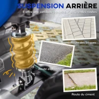 AIYAPLAY Moto électrique pour enfant moto cross pour enfants de 3 à 6 ans 2 moteurs 12V vitesse max. 5 km/h 107x56x70cm bleu(m-8)