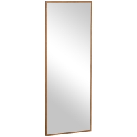 HOMCOM Espejo de Pared Cuerpo Entero 45x125 cm Espejo Rectangular Grande de Madera Estilo Moderno para Salón Dormitorio Natural