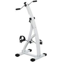 HOMCOM Pedaliera Braccia e Gambe da Divano o Poltrona con Schermo LED, Altezza e Intensità Regolabile, Bianco, 40x42.5x100cm(m-1)