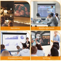 HOMCOM Ekran projekcyjny, 100 cali, 4:3, 203x152 cm, Czarny(m-6)