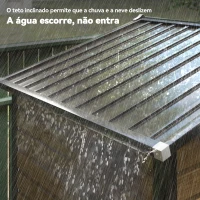 Outsunny Abrigo de Jardim Exterior 2,36m² 213x120x194 cm com Base Reforçada (Piso NÃO Incluído) e Portas de Correr Madeira e Marrom(m-8)