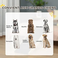 PawHut Rampe pour chien de grande taille pliable, escalier pour chien canapé avec hauteur ajustable 26-61 cm, noir(m-7)