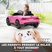 HOMCOM Voiture véhicule électrique enfant 12 V - télécommande parentale - effets sonores, lumineux - Audi RS E-tron GT rose(m-5)