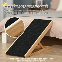PawHut Rampe pour chien de grande taille pliable, escalier pour chien canapé avec hauteur ajustable 26-61 cm, noir(m-4)