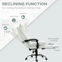 Vinsetto Reclining Executive Office Chair, Thick Padded 921-335WT(m-5)