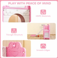 AIYAPLAY 7 in 1 Toddler Slide Set with Basketball Hoop, Climbing Frame, Telescope, Drawing Board, Storage Box, Pink(m-6)