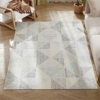 HOMCOM Modern Area Rug, Geometric Pattern Non-Slip Washable Rug, Soft Floor Carpet for Living Room, Bedroom, Dining Room, Home Office, 170 x 120 cm, Multi-Coloured(m-10)