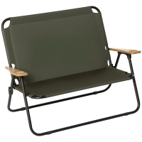 Outsunny Faltstuhl 2-Sitzer faltbar Campingstuhl mit Armlehnen Getränkehalter Outdoor Klappstuhl bis 160 kg belastbar robust Angelstuhl Gartenstuhl für Garten Camping Strand