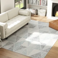 HOMCOM Modern Area Rug, Geometric Pattern Non-Slip Washable Rug, Soft Floor Carpet for Living Room, Bedroom, Dining Room, Home Office, 290 x 200 cm, Multi-Coloured(m-2)