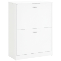 HOMCOM Armoire Chaussures Blanche 60x24x80cm 2 Portes