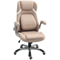 Scaun de Birou Ergonomic cu Brațe Rabatabile, 68x76x117 cm, Maro