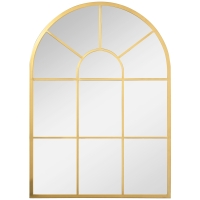 HOMCOM Espejo Decorativo de Pared 50x70cm Espejo de Ventana de Metal para Salón Dormitorio Entrada Estilo Moderno Dorado