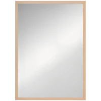 HOMCOM Espelho de Parede Decorativo 50x70 cm Espelho Retangular Espelho de Sala com 4 Ganchos Metálicos Estilo Moderno Madeira(m-10)