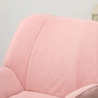 HOMCOM Loungesessel mit breitem und gepolstertem Sitzbezug aus Samt Metallbeine Rosa(m-4)