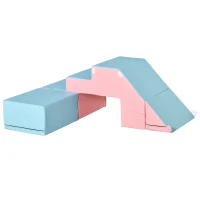 HOMCOM Kletter- und Rutschspielzeug für Kinder, fördert Motorik, Kunstleder, EPE-Schaum, 86x49x47 cm, Rosa+Blau(m-13)