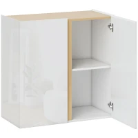HOMCOM Commode, Buffet avec Portes à Fermeture en Douceur, Étagère Ajustable, pour Salon, Cuisine, Salle à Manger, Blanc(m-7)