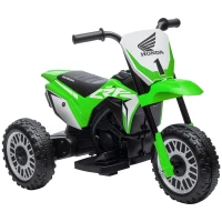 HOMCOM Moto Eléctrica Infantil con Licencia Honda CRF450RL con Velocidad 3 km/h Bocina Sonido de Arranque 71x40,5x43,5 cm Verde(m-10)