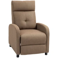 HOMCOM Sillón Reclinable Manual Sofá Individual con Reclinación hasta 155º Carga 150 kg Marrón(m-1)