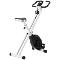 SPORTNOW Vélo d'appartement pliant, silencieux avec résistance magnétique à 8 niveaux, siège réglable, écran LCD, blanc(m-11)