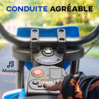 AIYAPLAY Moto électrique pour enfant moto cross pour enfants de 3 à 6 ans 2 moteurs 12V vitesse max. 5 km/h 107x56x70cm bleu(m-7)