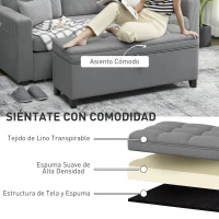 HOMCOM Banco de Almacenaje con 2 Bisagras de Seguridad Tapa Abatible para Dormitorio Salón 120x40x48 cm Gris Oscuro(m-7)