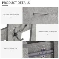 HOMCOM Three-in-One Hallway Storage Set - Cement Grey(m-5)