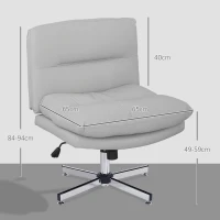 HOMCOM Silla de Oficina sin Brazos con Altura Ajustable Función de Basculante Base Cruzada y Asiento Amplio Gris(m-3)