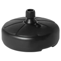 Outsunny Base de Sombrilla Rellenable de Agua 13 kg o Arena 19 kg Soporte de Parasol Redondo Apto Postes de Ø32-38 mm para Jardín Patio Terraza Ø38x21,5 cm Negro(m-1)