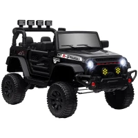 AIYAPLAY Carro Elétrico para Crianças com Bateria de 12V Controlo Remoto Faróis LED Buzina e Música 100x63x65 cm Preto(m-10)