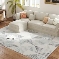 HOMCOM Modern Area Rug, Geometric Pattern Non-Slip Washable Rug, Soft Floor Carpet for Living Room, Bedroom, Dining Room, Home Office, 290 x 200 cm, Multi-Coloured(m-8)