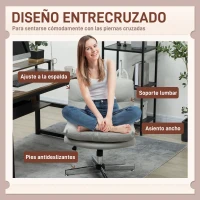 HOMCOM Silla de Oficina sin Brazos con Altura Ajustable Función de Basculante Base Cruzada y Asiento Amplio Gris(m-4)