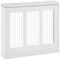 HOMCOM Cubierta de Radiador Blanco 90x18x84 cm Cubre Radiador de MDF Diseño Moderno Estante para Radiador Vertical para Salón(m-10)