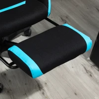 Vinsetto Sedia da Gaming con Supporto Lombare, Sedia Ufficio Ergonomica con Altezza Regolabile in Tessuto Nero e Blu, 65x65x119-129cm(m-11)