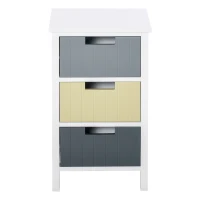 HOMCOM Chest of Drawers Storage Side Cabinet w/ 3 Detachable Drawers Home Furniture(m-12)