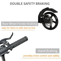 HOMCOM Teen/Adults Aluminium Folding Kick Scooter w/ Adjustable Handlebar Black(m-5)