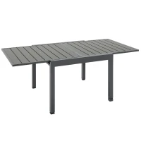 Outsunny Mesa de Jardim Extensível de Alumínio Mesa de Jantar Retangular para 4-6 Pessoas Carga Máxima 70kg para Pátio Terraço Exterior 180x90x73cm Cinza(m-10)