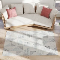 HOMCOM Modern Area Rug, Geometric Pattern Non-Slip Washable Rug, Soft Floor Carpet for Living Room, Bedroom, Dining Room, Home Office, 170 x 120 cm, Multi-Coloured(m-11)