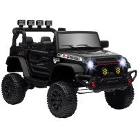AIYAPLAY Voiture électrique enfants UTV avec télécommande 2,4G, 2 moteurs 12 V, musique, klaxon, lumières LED, 100x63x65cm, noir(m-11)