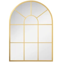HOMCOM Miroir mural en métal cadre doré en forme de voûtée – 70 x 50 cm – décoration pour entrée ,chambre à coucher, salon(m-10)
