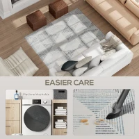 HOMCOM Modern Area Rug, Geometric Pattern Non-Slip Washable Rug, Soft Floor Carpet for Living Room, Bedroom, Dining Room, Home Office, 170 x 120 cm, Multi-Coloured(m-5)