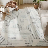 HOMCOM Modern Area Rug, Geometric Pattern Non-Slip Washable Rug, Soft Floor Carpet for Living Room, Bedroom, Dining Room, Home Office, 230 x 160 cm, Multi-Coloured(m-10)