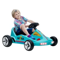 AIYAPLAY Kart Eléctrico 6 V Kart para Niños de +3 Años con Música Luz Bocina Cinturón de Seguridad Go Kart Carga 50 kg Azul(m-10)