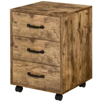 HOMCOM Rolling File Cabinet with 3 Drawers, Under Desk Mobile Filing Organizer(m-11)