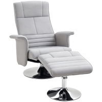 HOMCOM Massagesessel mit Hocker, neigbare Lehne, 78 x 95 x 88 cm, Hellgrau